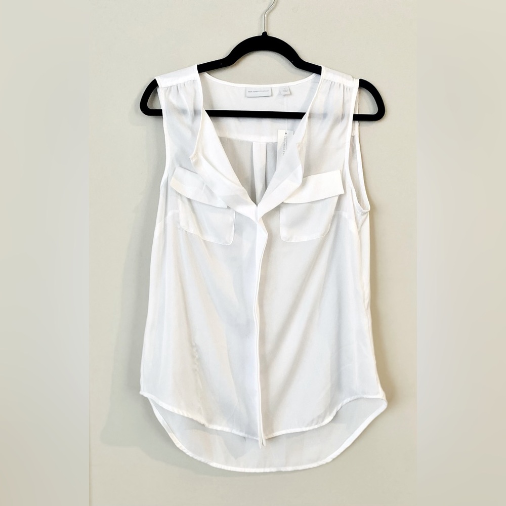 New York & Company. White sleeveless blouse NWT